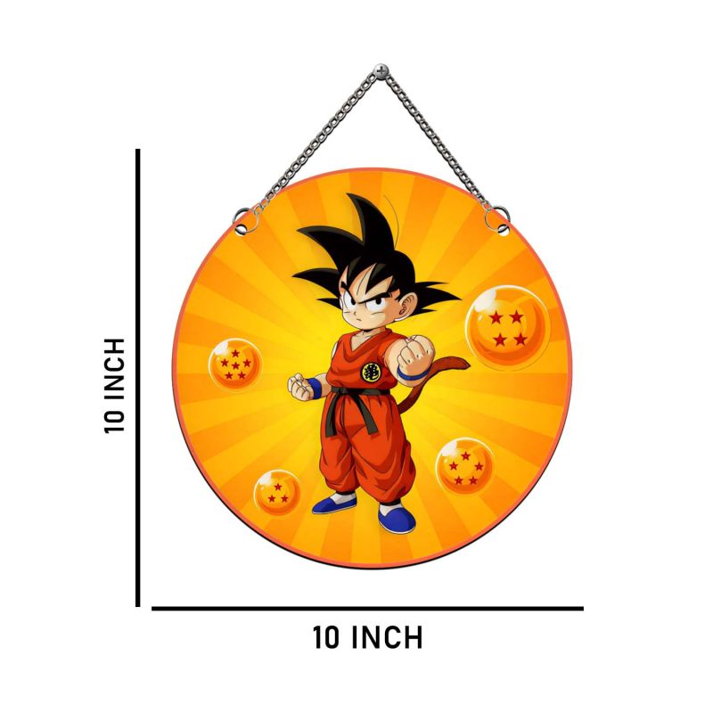Anime Theme Wooden Wall Hanging for Kids' Bedroom, Living Room & Playrooms Birthday Return Gift For Kids & Anime Lover (Goku)